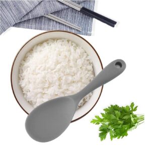 Rice Paddle, Silicone Rice Spoon Non Stick Rice Scooper Heat Resistant Kitchen Gadge Rice Spoon Paddle Cooking Utensil Rice Spatula Rice Cooker Spoon for Rice, Salads, Mashed Potato (Set of 2)