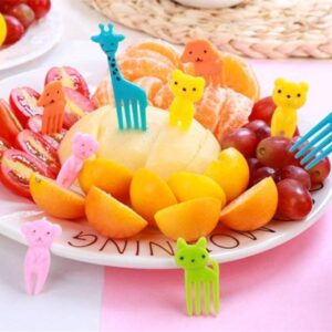 40Pcs Food Fruit Fork Picks for Kids Cute Animals Bento Box Decor ForksCake Little Forks Dessert Forks Mini Cartoon Toothpick for Cake Dessert Pastry Party supply