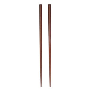 Portable Natural Wooden Chopsticks With Pull Type Chopsticks Box Case Reusable Hard One Pair Wooden Dinnerware With Two Colors for Outdoor Travel Ideal Gift 25CM/9INCH (Deep Color Wood Chocolate)