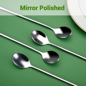 12 Pcs Long Handle Ice Tea Spoon, 9 Inch Food Grade Stainless Steel Cocktail Stirring Spoons, Ice Cream Spoon, Mixing Spoon, Long Spoon, Dessert Spoon