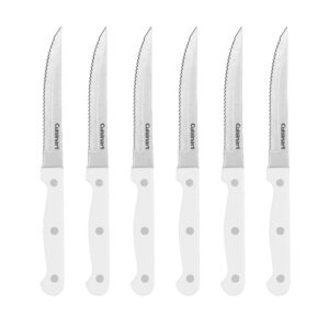 cuisinart c77tr-6psk triple rivet collection 6-piece steak knife set (white)
