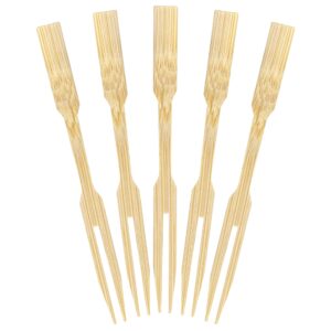 bamboomn premium 3.5" bamboo mini cocktail tasting forks fruit picks party supplies, 2000 pieces