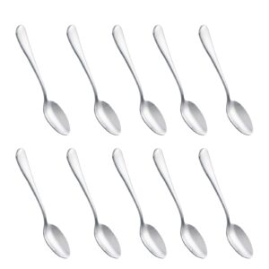 demitasse espresso spoons,10pcs mini coffee spoon 4.7 inch stainless steel spoons small spoons for dessert, tea (silver)