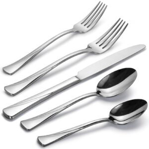 alata alice 20-piece silverware set stainless steel flatware set,service for 4,mirror polished cutlery set,dishwasher safe