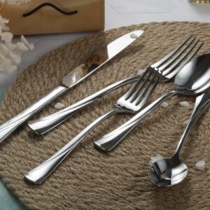 Alata Alice 20-Piece Silverware Set Stainless Steel Flatware Set,Service for 4,Mirror Polished Cutlery Set,Dishwasher Safe