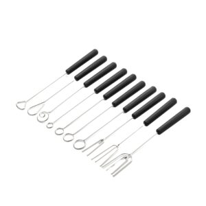 10pcs dipping fork set ,stainless steel candy diy bakeware accessories ,dipping forks for chocolate, pralines and truffles, durable and reliable silver 10