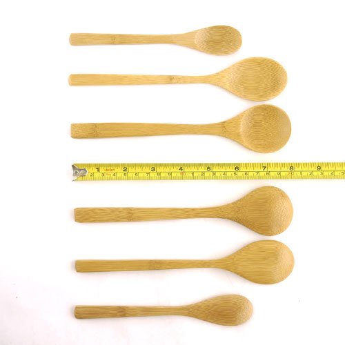 BambooMN 8" Reusable Solid Bamboo Deluxe Dinner Spoon - Dining Flatware - Kitchen Utensils - 10 pcs