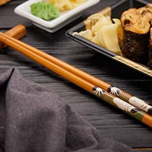 Japanese Wooden Chopsticks for Sushi Ramen Natural Bamboo Chopsticks Reusable 5 Pairs Gift Set MADE IN JAPAN … (Variation 1)