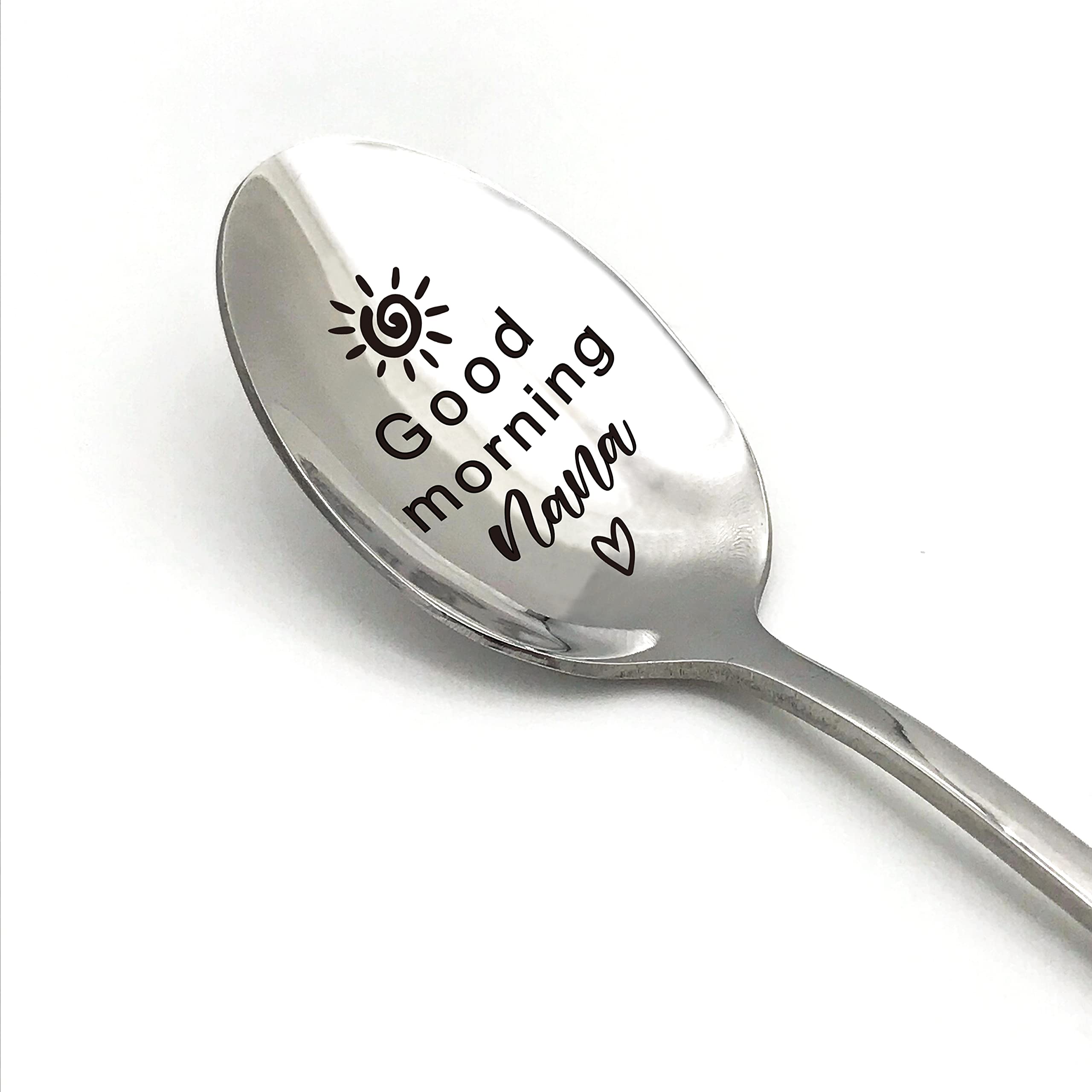 family Kitchen Funny Coffee Tea Spoon Good Morning Nana, Nana's Coffee Stainless Steel Spoon for Women Mother's Day Birthday Gift