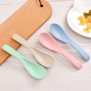 Jomihoney Soup Spoons, Microwave Dishwasher Safe Meal Spoon, 4 Pcs 5.9 Inch Europe Style spoon Sets for Kid or Adult
