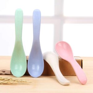 Jomihoney Soup Spoons, Microwave Dishwasher Safe Meal Spoon, 4 Pcs 5.9 Inch Europe Style spoon Sets for Kid or Adult