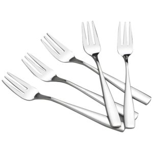 hommp 16 pieces stainless steel 3-tine dessert fork, cake fruit fork set