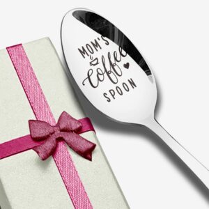 Mom's Coffee Spoon Engraved Stainless Steel Funny, Mom Gifts from Daughter Son, Best Teaspoon Coffee Spoon Gifts for Mother Birthday Mother's Day Christmas