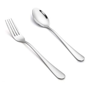 dinner forks and spoons briout set of 12 premium stainless steel silverware set, mirror polished, dishwasher safe, silver, use for home,kitchen or restaurant