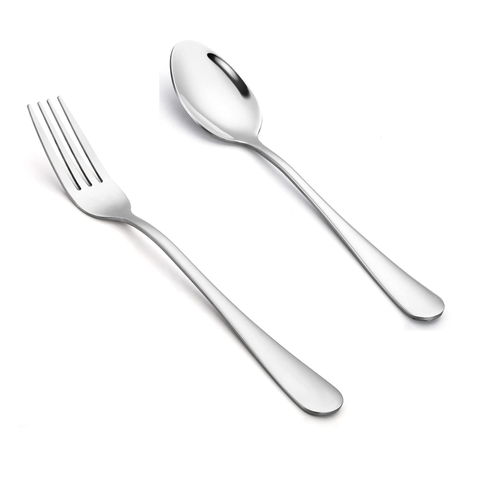 Dinner Forks and Spoons Briout Set of 12 Premium Stainless Steel Silverware Set, Mirror Polished, Dishwasher Safe, Silver, Use for Home,Kitchen or Restaurant