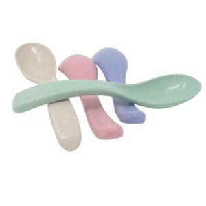 Honbay 4PCS 15cm/5.9Inch Boreal Europe Style Eco-Friendly Wheat Straw Colourful Soup Spoons Chinese WonTon Soup Spoon