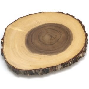 Lipper International Acacia Tree Bark Footed Server for Cheese, Crackers, and Hors D'oeuvres, Small, 10"-12" diameter