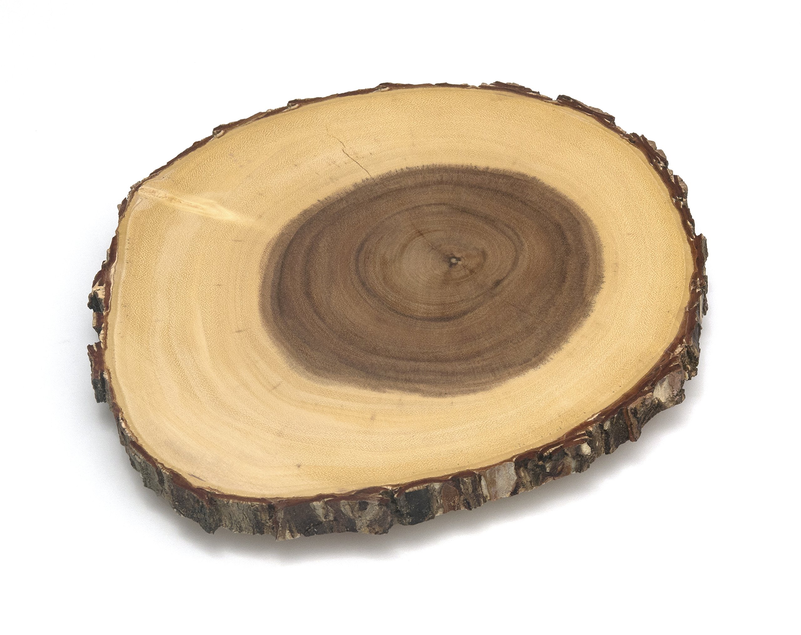 Lipper International Acacia Tree Bark Footed Server for Cheese, Crackers, and Hors D'oeuvres, Small, 10"-12" diameter