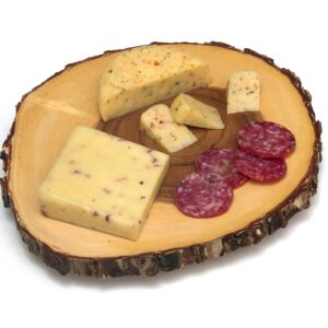 Lipper International Acacia Tree Bark Footed Server for Cheese, Crackers, and Hors D'oeuvres, Small, 10"-12" diameter