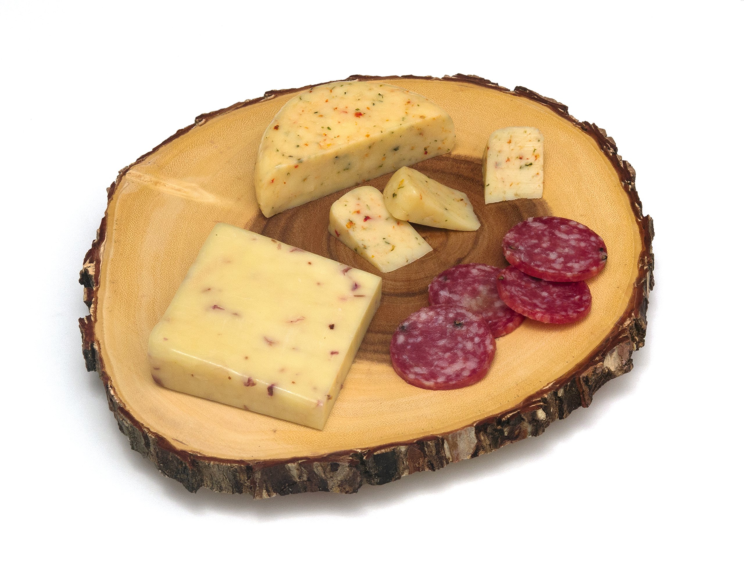 Lipper International Acacia Tree Bark Footed Server for Cheese, Crackers, and Hors D'oeuvres, Small, 10"-12" diameter