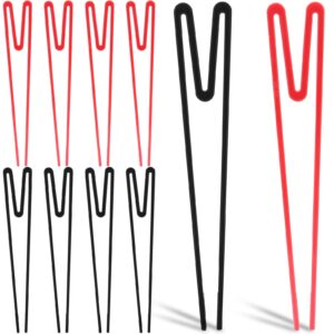 8 pairs training chopsticks for kids 9 inches plastic chopsticks reusable non-slip chop sticks(black, red)