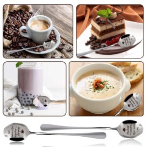 2 Pcs 7.5 inches Engraved Coffee Spoons Let's Have Coffee Together Forever Personalized Stainless Steel Spoon Ice Cream Spoon Couple Gifts Valentines Day Gifts