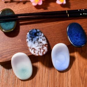 Set of 5 Japanese Chopstick Rests Ceramic Chopstick Holders
