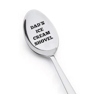 Birthday Christmas Gift for Dad Spoon for Ice Cream Related Gifts for Dad Daddy Gifts from Daughter Son Unique Gifts for Father Dad’s Ice Cream Shovel Engraved Spoon