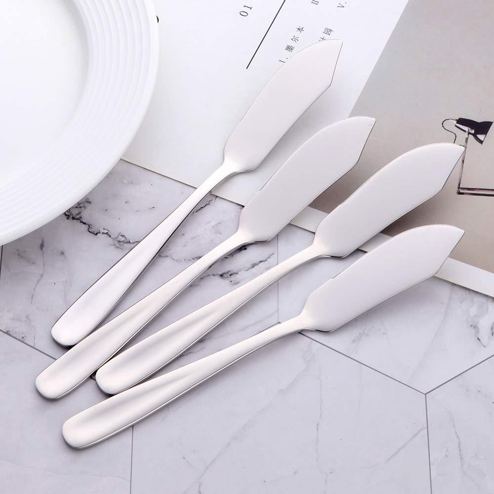 Butter Knives Set of 12 Cheese Spreaders BUY&USE 6.1-Inch 18/10 Stainless Steel Silver Kitchen Knives for Butter Sandwich Cheese, Mirror Polish