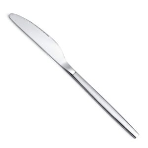 berglander dinner knives set of 6, stainless steel shiny modern dinner knife, butter knife table knives dishwasher safe