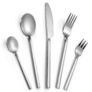 20-piece elegant silverware cutlery set, stainless steel utensils service for 4, mirror polished and dishwasher safe
