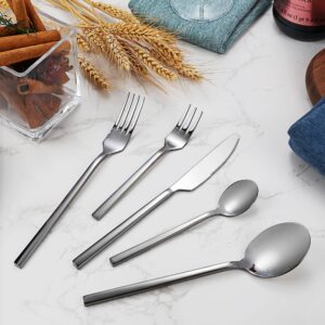 20-Piece Elegant Silverware Cutlery Set, Stainless Steel Utensils Service for 4, Mirror Polished and Dishwasher Safe