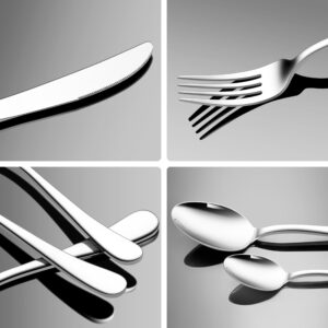 Heavy Duty Silverware Set, HaWare 40-Piece Stainless Steel Utensils Include Knives Forks Spoons Service for 8, Metal Thickness Flatware Set for Home Restaurant, Mirror Polished, Dishwasher Safe