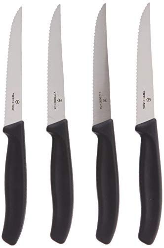 Victorinox Swiss Classic 4-Piece Steak Knife Set, 4-1/2-Inch Serrated Blades with Spear Tip