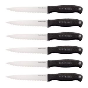 cold steel kitchen classics six steak knife set, one size, black
