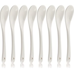 leegg porcelain egg spoons ceramic spoons set of 8 tea spoon teaspoons for coffee, tea and desserts spoon