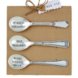 Mud Pie, Silver Circa Salsa Spoon Set 6" Length