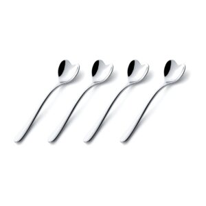 alessi ammi01cus4 big love - design ice cream spoons set in 18/10 stainless steel, mirror polished, 4 pieces