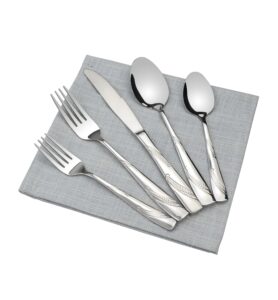 nicesh 60-piece stainless steel flatware set, service for 12