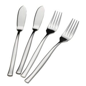 idomy 8-piece stainless steel fish forks fish knives, fish serving fork and fish serving knife