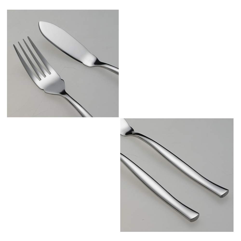 Idomy 8-Piece Stainless Steel Fish Forks Fish Knives, Fish Serving Fork and Fish Serving Knife