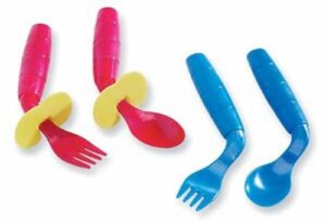 easieeaters curved utensils - left-handed w/shield