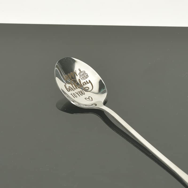 Birthday Gift Spoon for Women Men Happy Birthday to You Spoons for Daughter Brother Sister Best Friends Happy Birthday Gift for Dad Grandson Coffee Lovers Gifts