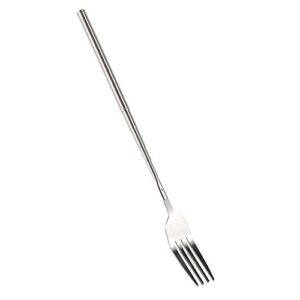 5pcs extendable forks, stainless steel bbq telescopic forks 8.7-25.4inch dessert long handle fork cutlery barbecue telescopic toasting dinner fruit dessert cutlery forks