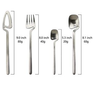 JASHII Flatware Set 32-piece Silverware Set Matte Finished Cutlery Set Service for 8 Include Knife/Fork/Spoon/Coffee spoon Dishwasher Safe (Silver)
