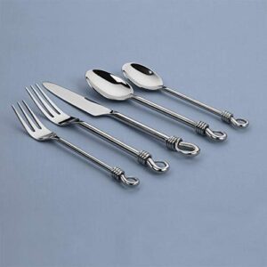 Gourmet Settings 20-piece Silverware Twist Collection Polished Stainless Steel Flatware Sets, Silver