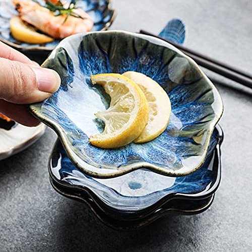 Ceramic Spoon Rests small ring jewelry dish holder entryway key tray,2pcs Sauce Dish,Mini Side Seasoning Dish,Sushi Soy Dipping Bowl,Snack serving Dishes Kitchen Coffee Station room Décor