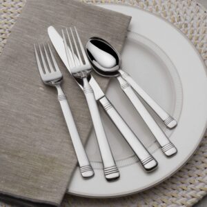 Fitz & Floyd Fitz and Floyd Everyday Bistro Band Silverware 20 piece service for four,Gray,5286220