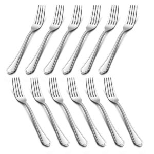 salad forks set of 12, lianyu 6.7 inches stainless steel forks silverware, appetizer dessert forks with scalloped edge, cutlery flatware forks for home restaurant, dishwasher safe