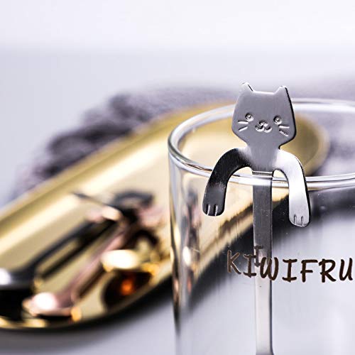 20PCS Stainless Steel Cute Mini Cat Spoon for Tea, Coffee, Dessert, Sugar, Ice Cream, etc (11.5cm/4.5inch)